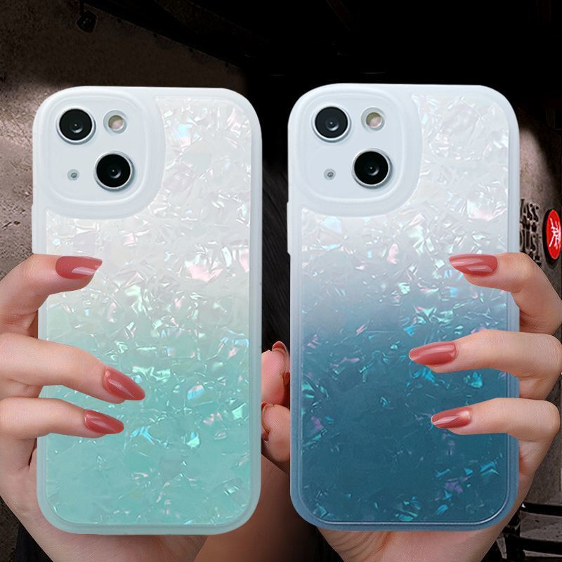 Ốp Điện Thoại Họa Tiết Vỏ Sò Màu Gradient Cho iPhone 12 13 14 11 Pro Max X Xs Max Xr fghe