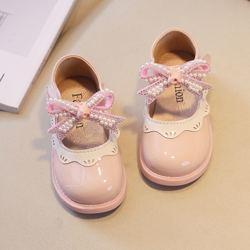 Giày búp bê đính nơ kèm hạt lấp lánh cho bé gái phong cách Hàn Quốc, mẫu hot 2022 - Hàng Quảng Châu Cao Cấp (H615)