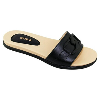 DÉP LÊ QUAI NGANG NỮ BITA'S ĐẾ BẰNG THỜI TRANG DYN.160 (ĐEN + KEM + ĐỎ ĐÔ) - BITAS