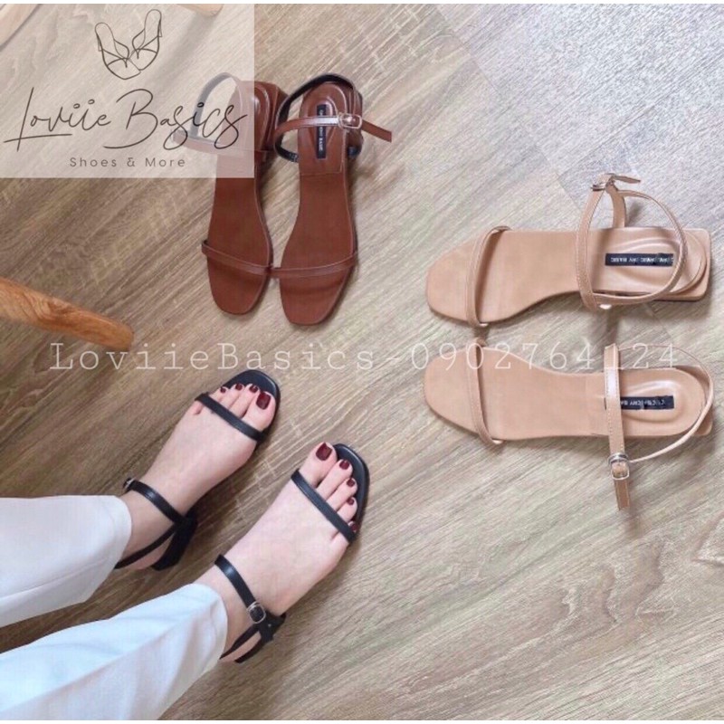 SANDAL NỮ CAO GÓT LOVIIE BASICS - SANDAL QUAI MẢNH - SANDAL ĐẾ VUÔNG 3 PHÂN QUAI MẢNH - SANDAL NỮ 3 PHÂN MẢNH S200307