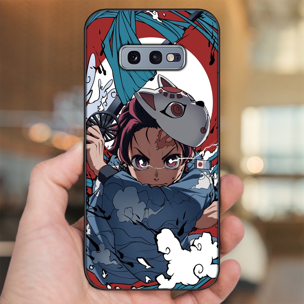 Ốp lưng Samsung S10e viền đen in hình Tanjiro Kimetsu No Yaiba