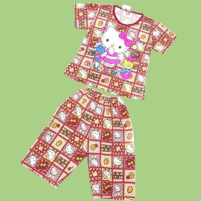 Bộ Đồ Ngủ Pijama In Hình Hello Kitty Dễ Thương Cho Bé Từ 10-12 Tuổi