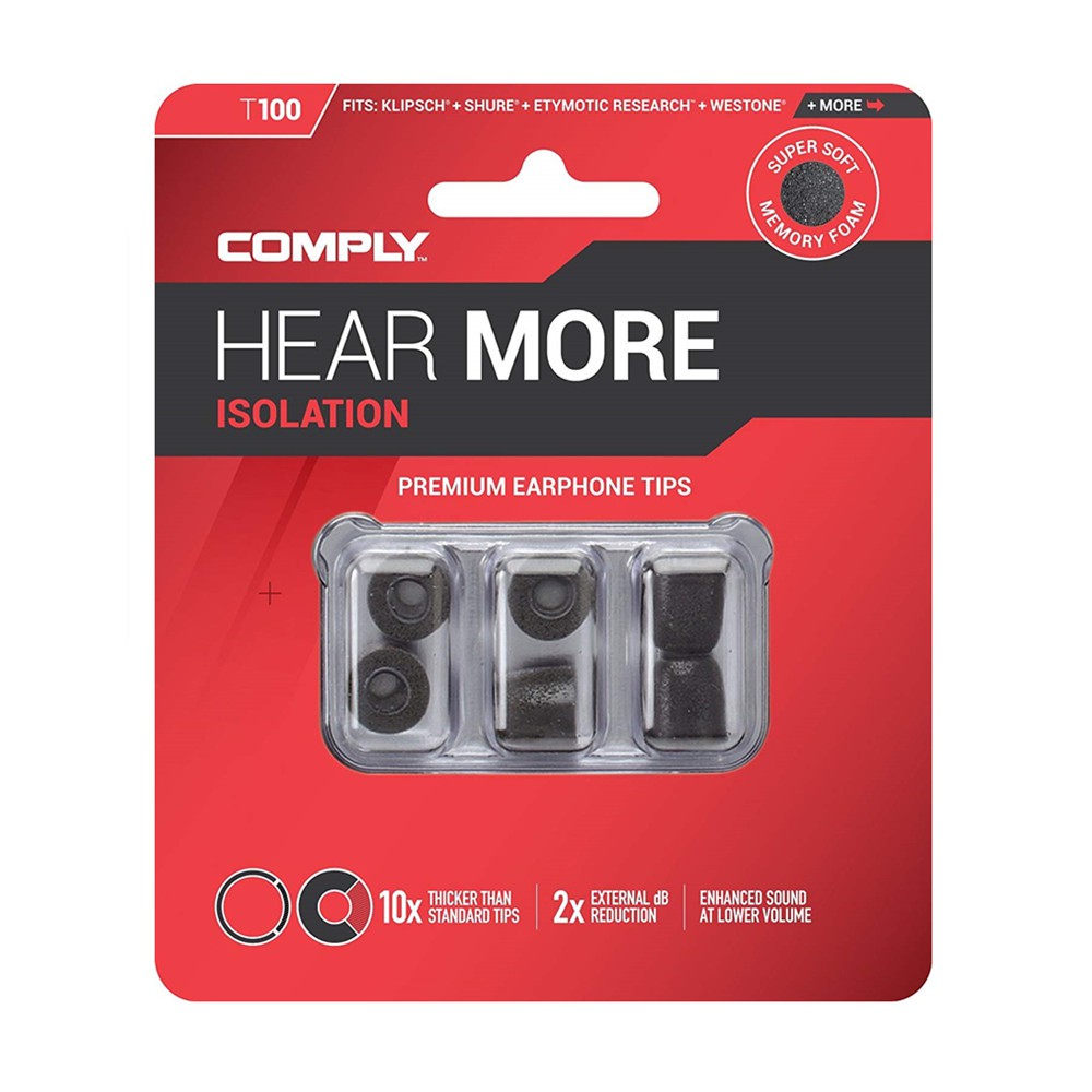 Comply T100 T200 T400 T500 Memory Foam Earphone Tips Super Soft Memory Foam Premium Earphone Tips