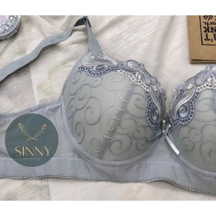 Áo ngực bigsize cúp D mút mỏng có gọng, áo lót ren Thái Lan Anny mã 0777, Sinny