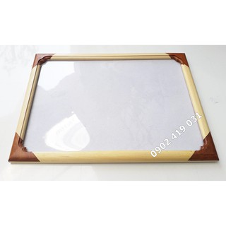 Khung Bằng Khen Gỗ 21 x 30cm [ Khung Ảnh A4 Bốn Góc Nâu ]