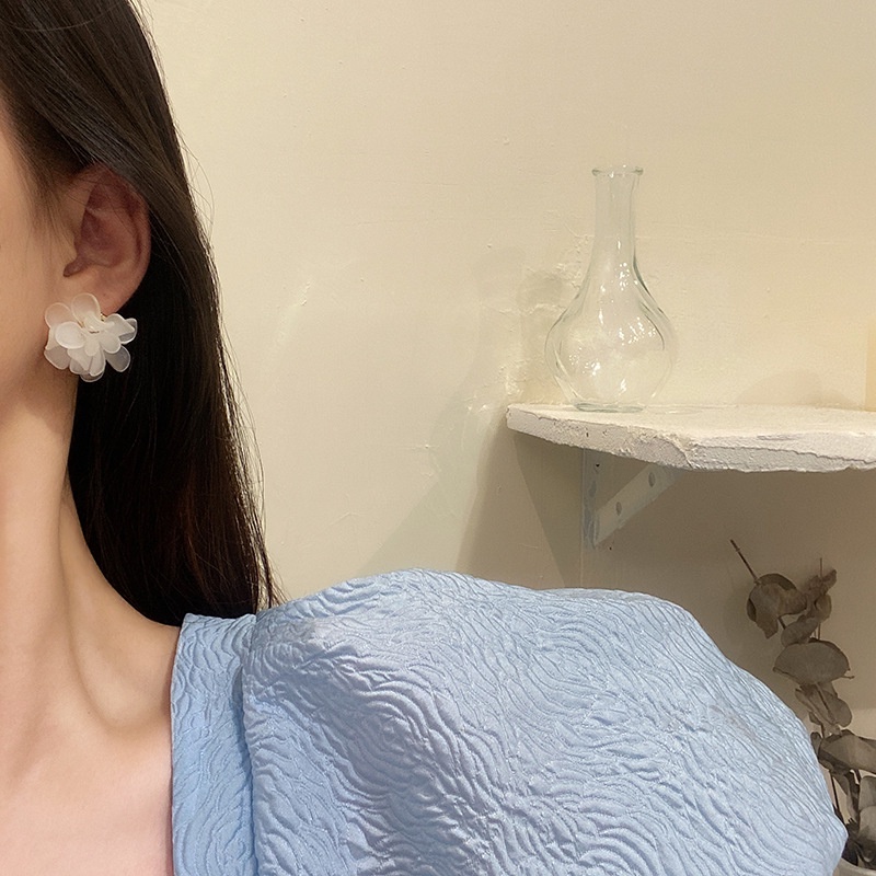Khuyên tai acrylic hình hoa phong cách hàn quốc đơn giản cho nữ