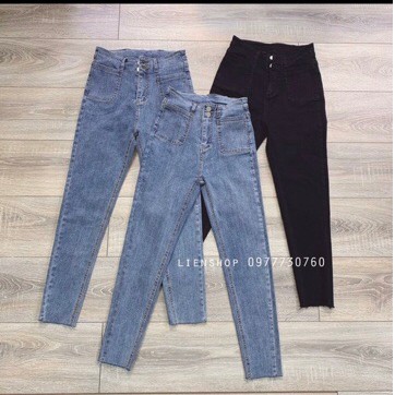 [Mã WASTMAY giảm 15% tối đa 30K đơn 150K] Bán sỉ quần bò nữ cạp cao túi trước tôn dáng QB2530 (ảnh thật+video) | BigBuy360 - bigbuy360.vn