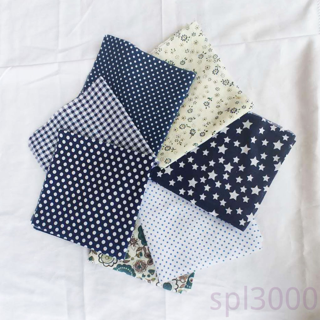 Set 7 Tấm Vải 25x25cm In Họa Tiết Xinh Xắn Dùng Để May Vá