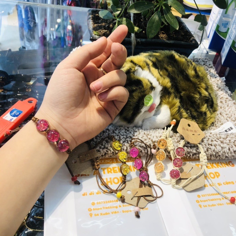 VÒNG TAY HOA KHÔ VĨNH CỬU DÂY RÚT