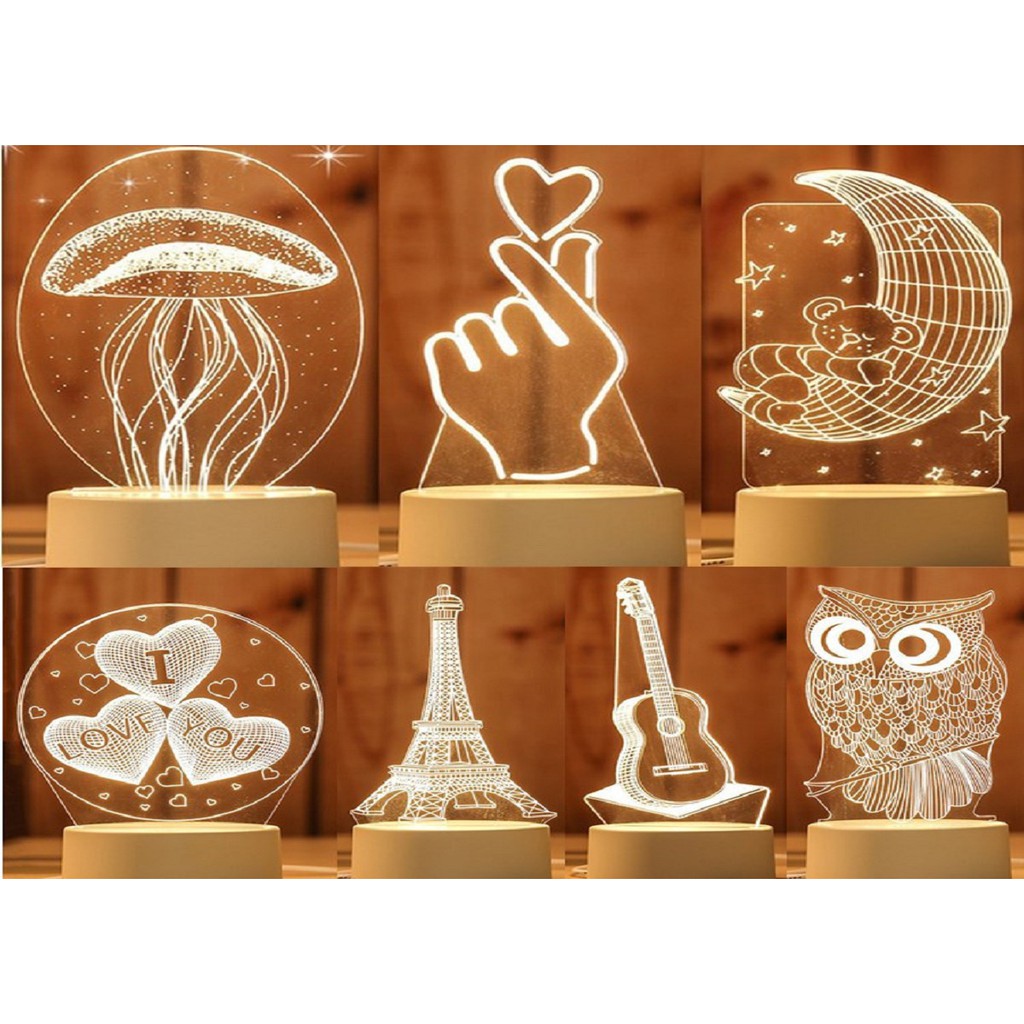 [FREESHIP] Đèn Ngủ 3d, Đèn Trang Trí, Quà Tặng Sinh Nhật Ý Nghĩa