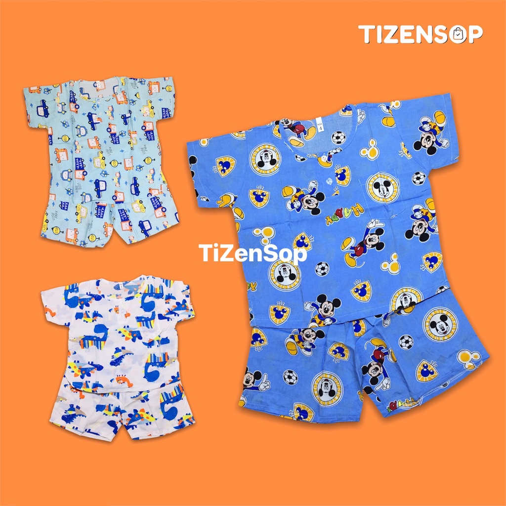 Bộ lanh tole tay ngắn quần đùi cho bé trai vải mịn mát