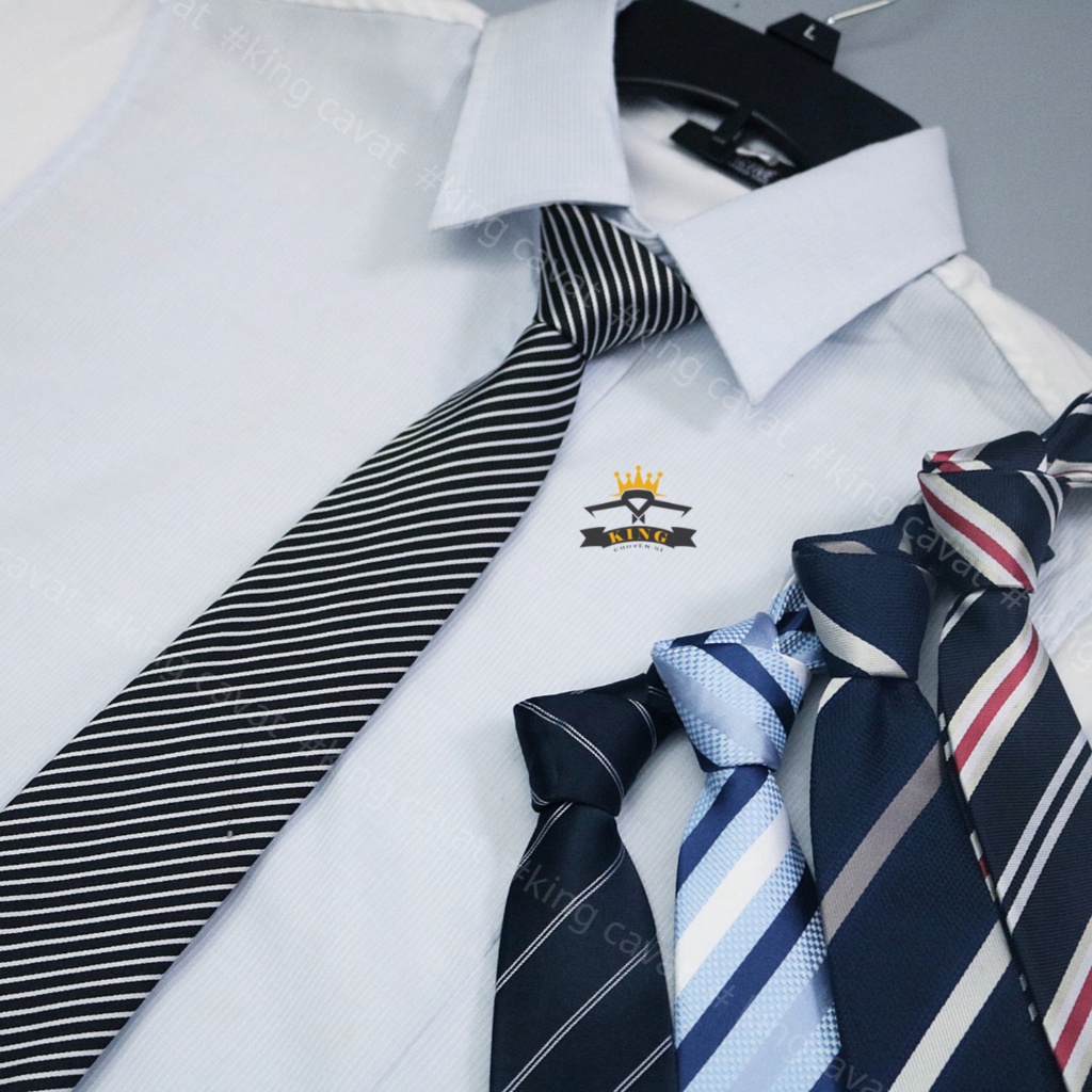 Cà vạt nam màu đen họa tiết cho văn phòng công sở và chú rể KING caravat bản 8cm công sở style hàn quốc C054