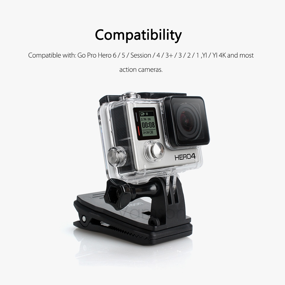 Kẹp Gắn Camera Gopro Go Pro Hero 7 6 5 4 360 Độ Cho Xiaomi yi SJCAM SJ4000 VP512