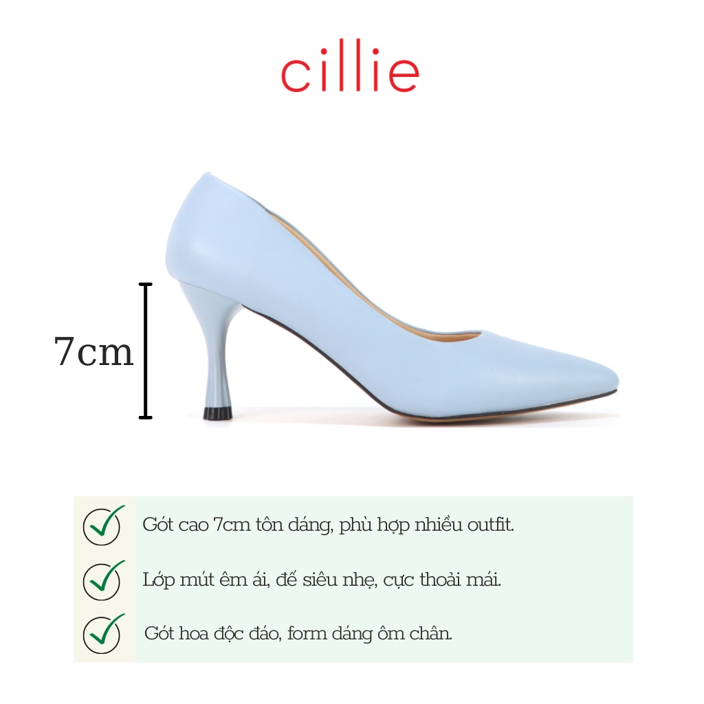 Giày cao gót nữ mũi nhọn basic Cillie gót nhọn cao 7p 5p 3p thiết kế đơn giản dễ mang đi làm công sở, đi dạo