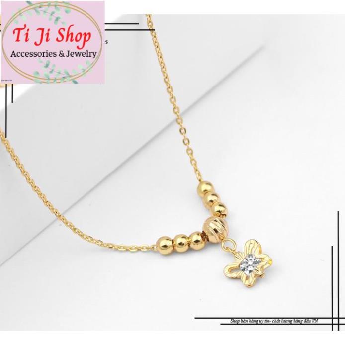 DÂY CHUYỀN NỮ INOX KIỂU BƯỚM CÁCH ĐIỆU BI MẠ VÀNG - siêu đẹp,