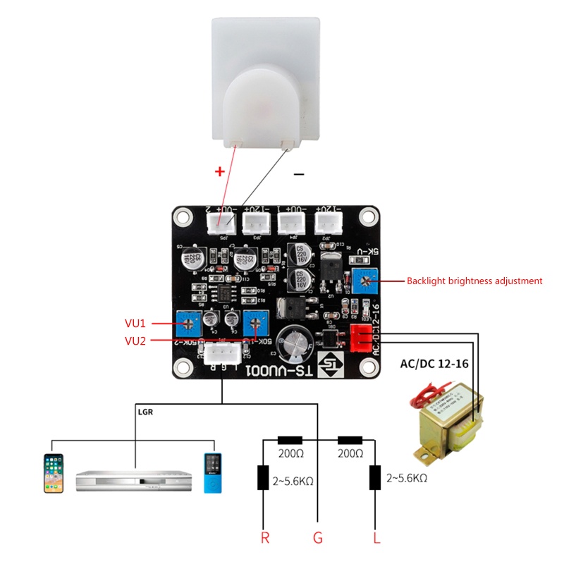 Máy Đo Mức Độ Tinh Tế kiss VU DIY Chất Lượng Cao