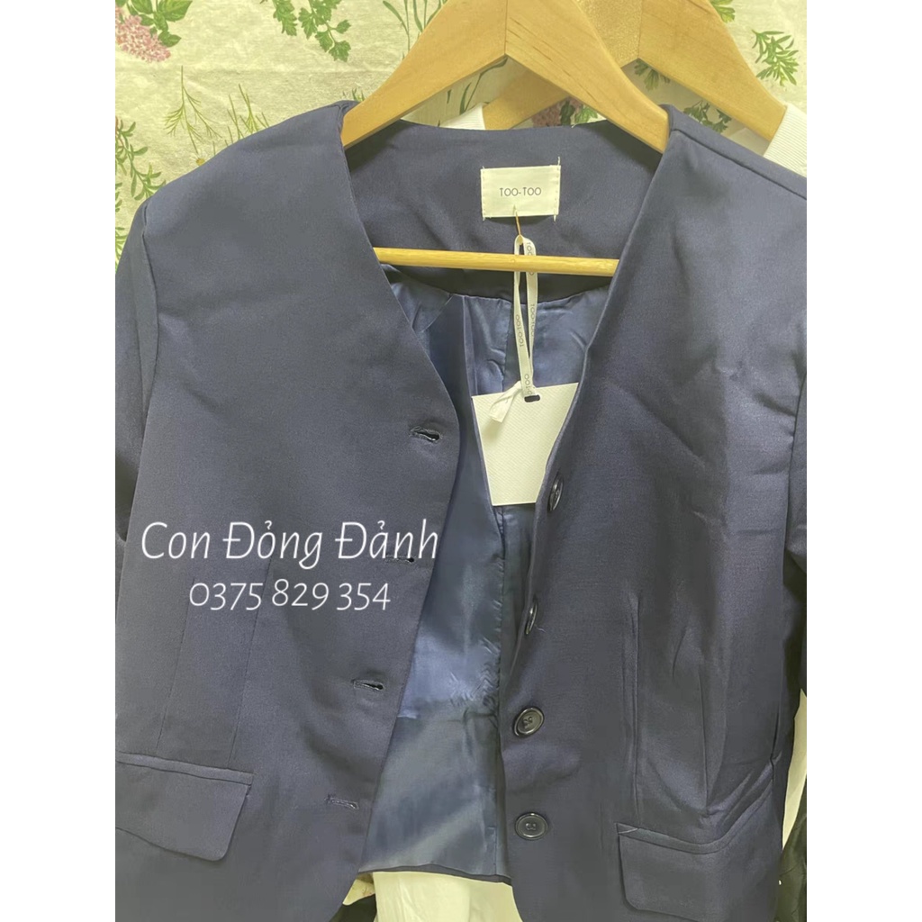 (Mã FL giảm 20k) (AO017 ảnh thật) Áo vest blazer nữ không cổ dài tay Hàn Quốc | BigBuy360 - bigbuy360.vn