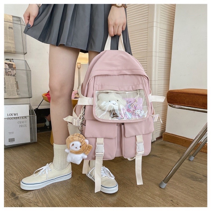 Balo ulzzang nữ thời trang hàn quốc BALO TÚI TRONG KHÓA