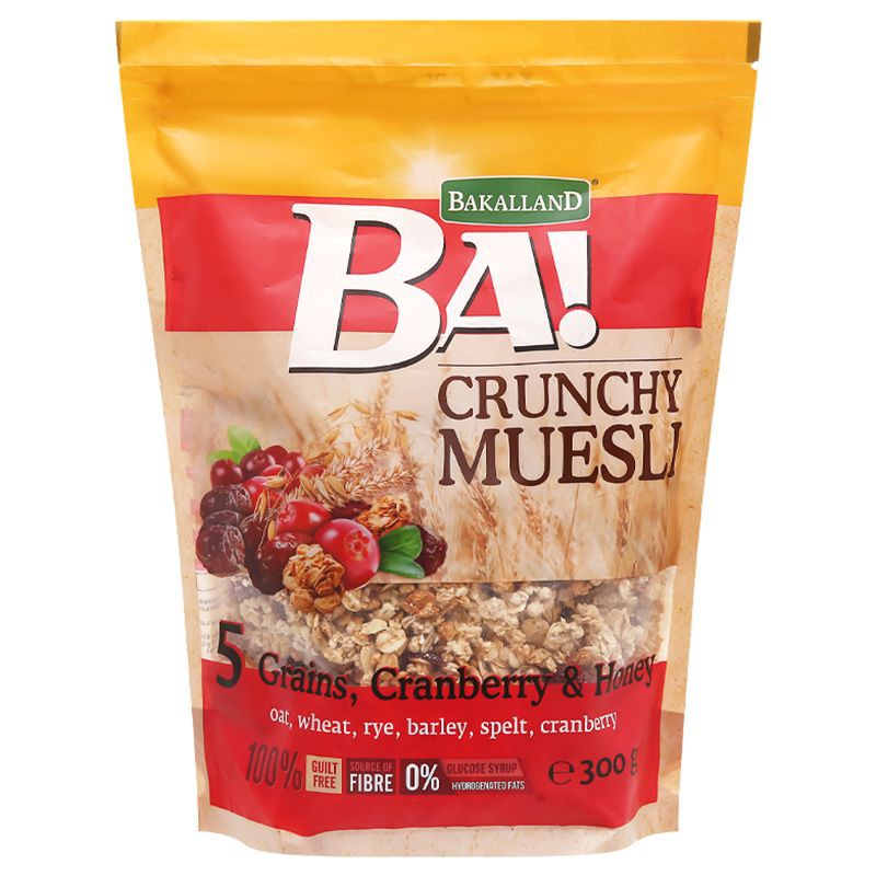 Ngũ Cốc Bakalland Muesli 5 Loại Hạt Lúa Mạch Và Mật Ong Túi 300G