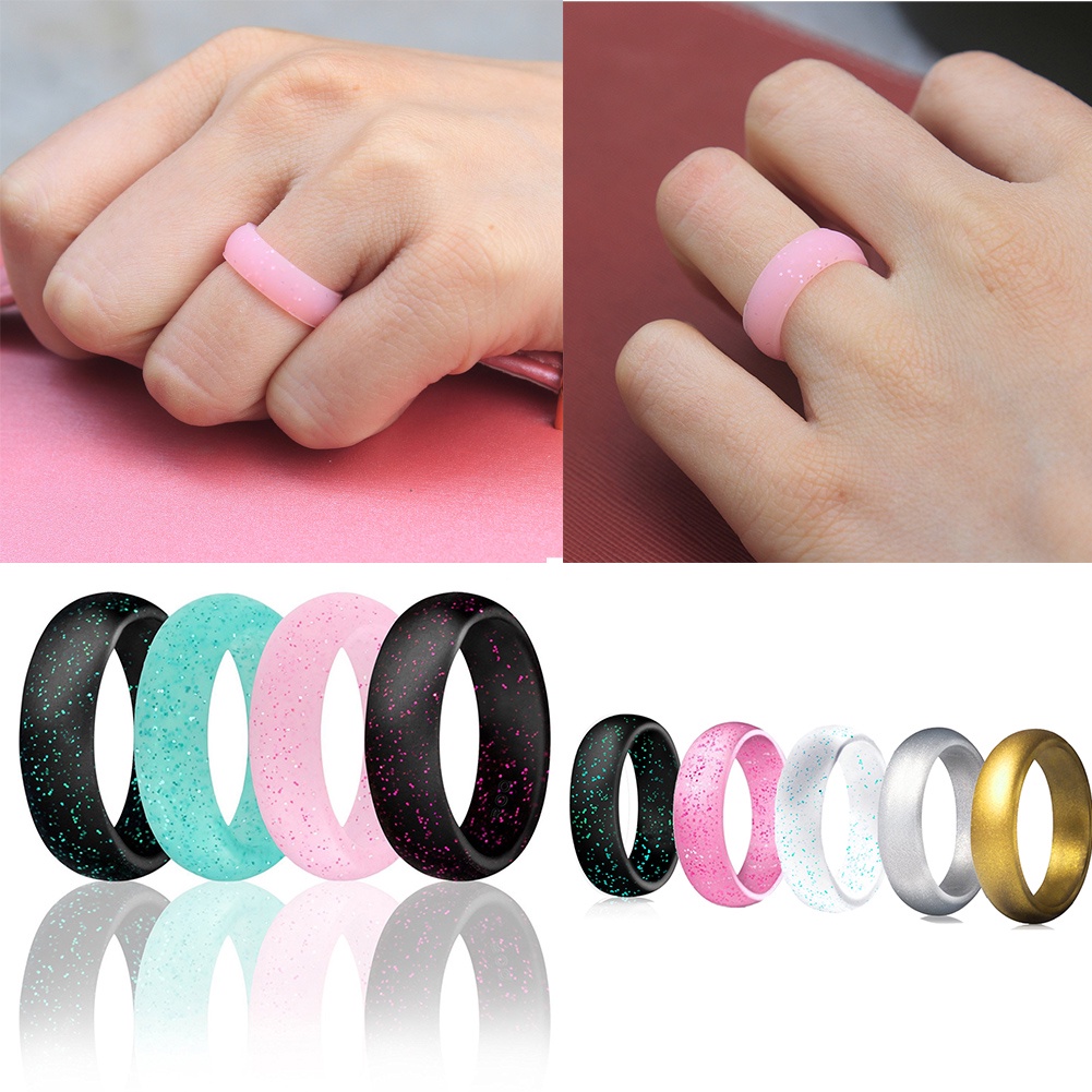 Nhẫn Cao Su Silicone Dẻo Không Gây Dị Ứng Thời Trang Cho Nữ