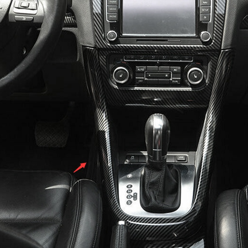 Bảng điều khiển trung tâm bằng sợi Carbon Gear Shift Khung trang trí nắp loại U cho Golf 6 MK6 2008-2012 Phụ kiện