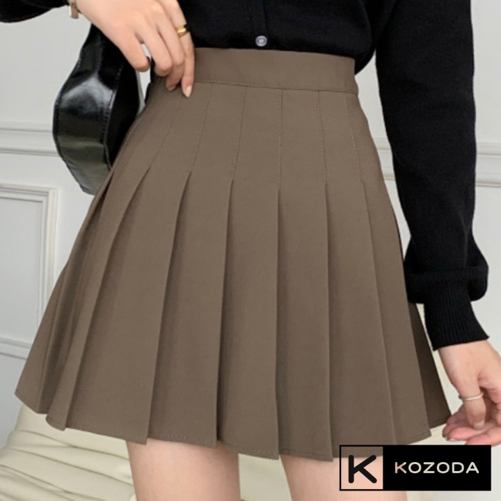 Chân váy tennis xếp li màu trắng đen xếp ly skirt cạp lưng cao ngắn chữ a phong cách ulzzang cv5b kozoda | BigBuy360 - bigbuy360.vn