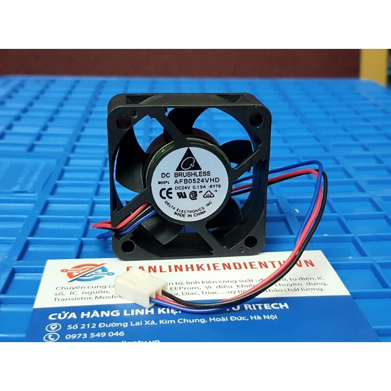 Quạt Delta, quạt tản nhiệt AFB0524VHD 24VDC 0.15A 50x50x20mm (2 dây và 3 dây)