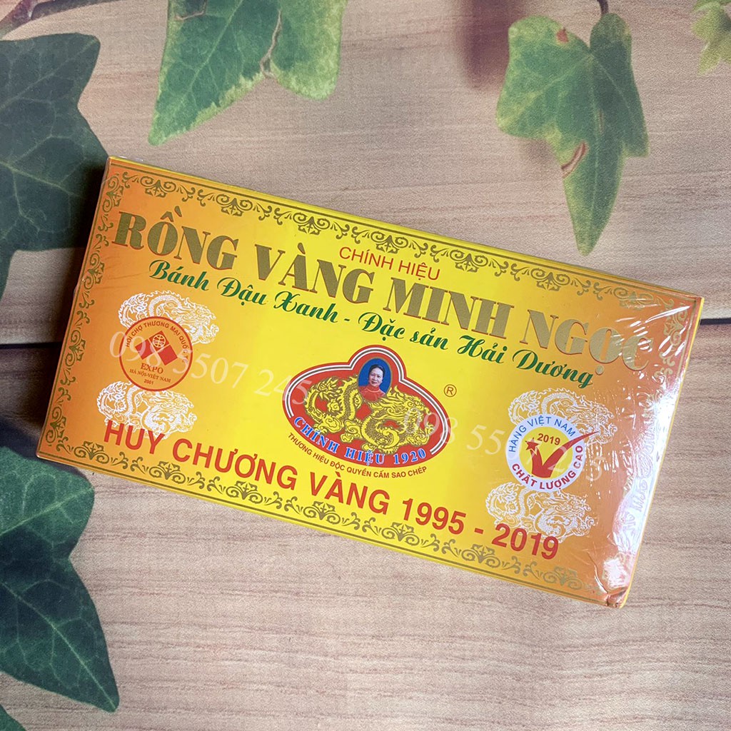 Bánh đậu xanh ít ngọt rồng vàng Minh Ngọc A9 250g - Đặc sản Hải Dương