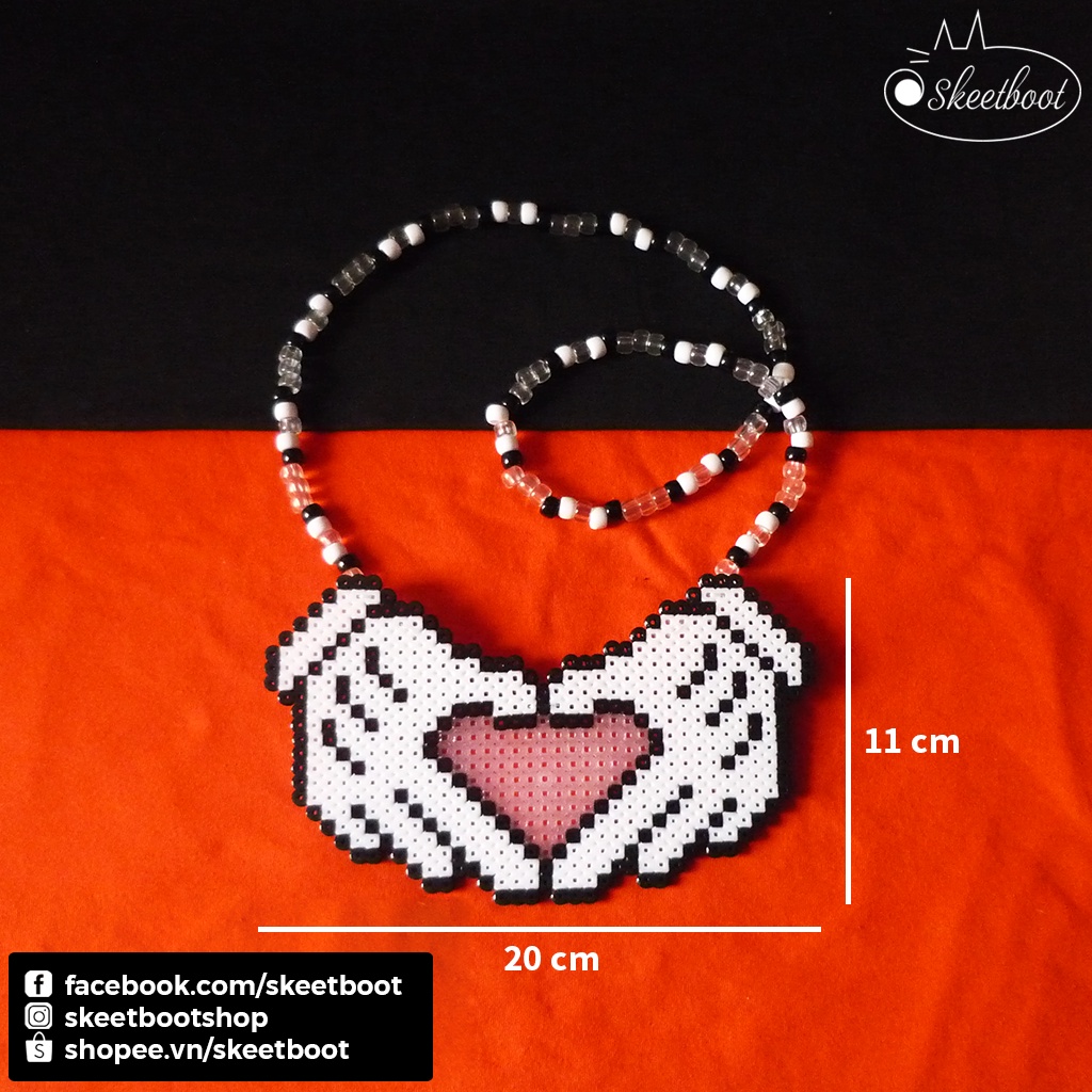 Vòng kandi perler heart-hand CÓ ĐÈN LED - vòng cổ kandi - phụ kiện rave edm festival raver kandi perler DJ