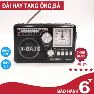 ĐÀI LOA WAXIBA XB-XB741C SIÊU HAY CÓ ĐỒNG HỒ , NGHE NHẠC USB THẺ NHỚ RADIO AM FM SW CÓ ĐÈN PIN THEO KÈM PIN SẠC – 741