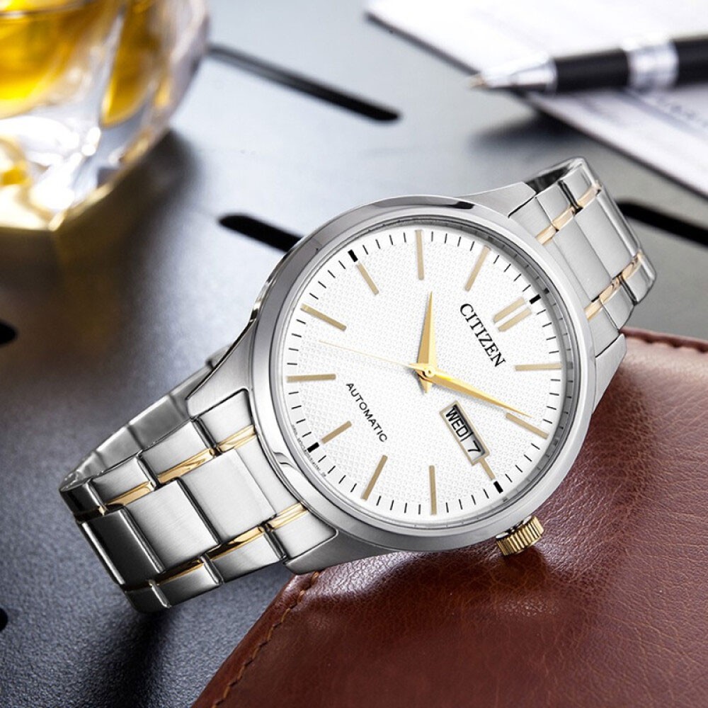 Đồng Hồ Nam Citizen Dây Thép Không Gỉ NH7524-55A - Mặt Trắng