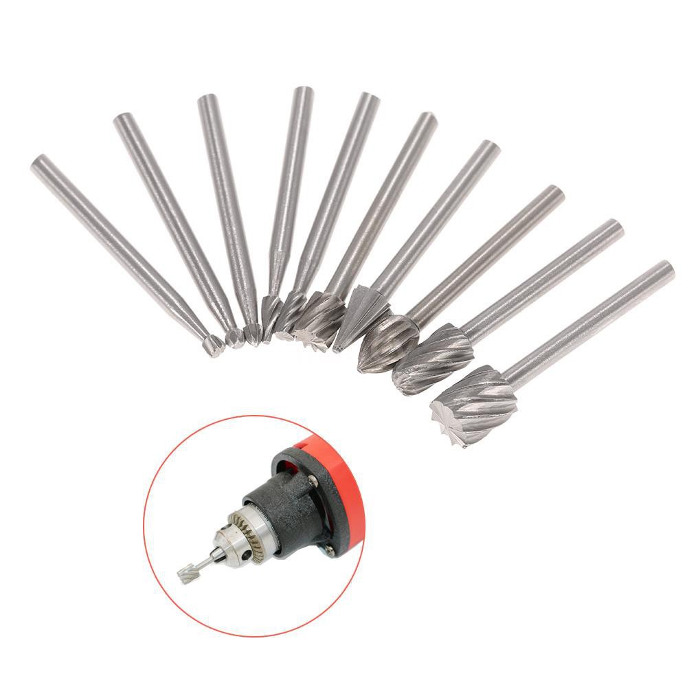 Bộ 10 cái đầu khoan mài HSS 3mm cho gia công gỗ