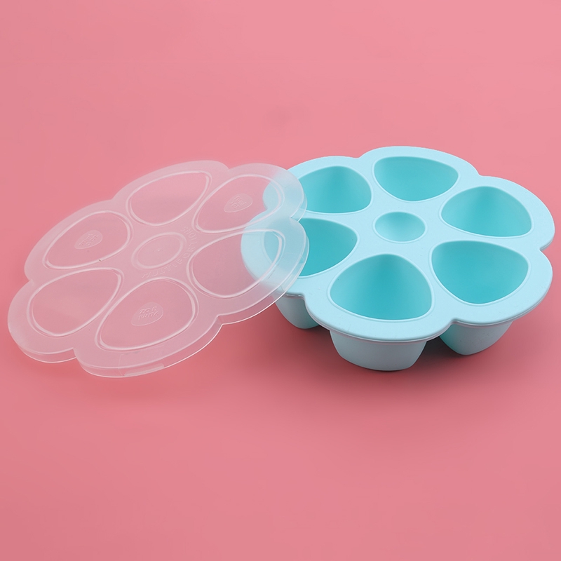 Baby Food Container Silicone Infant Flower Lattice Fruit Storage Box Baby Food Supplement Tray