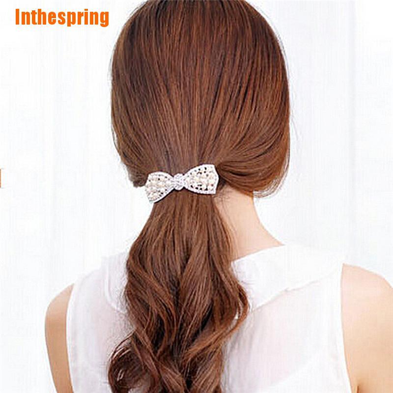 Kẹp Tóc Hình Nơ Đính Đá Thời Trang Dành Cho Nữ