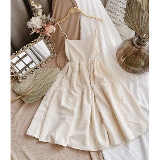 🌸 Đầm hai dây baby doll chất đũi