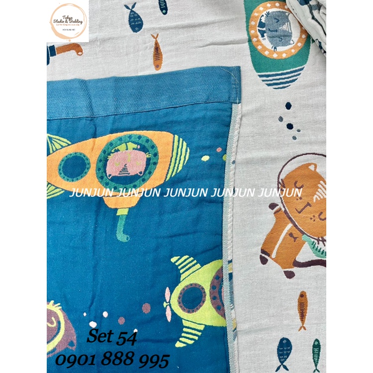 N21_SET Chăn Ga Gối vải Xô Organic cotton dòng cao cấp