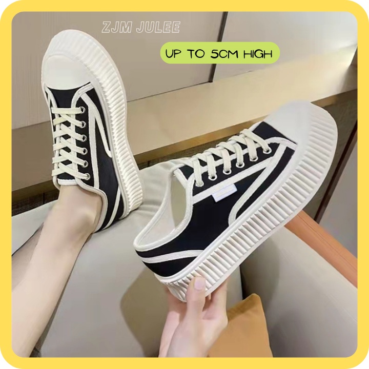 Giày sneaker độn đế nữ 5p - giày thể thao ulzzang tăng chiều cao