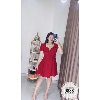 Bigsize Đầm nơ trơn D888