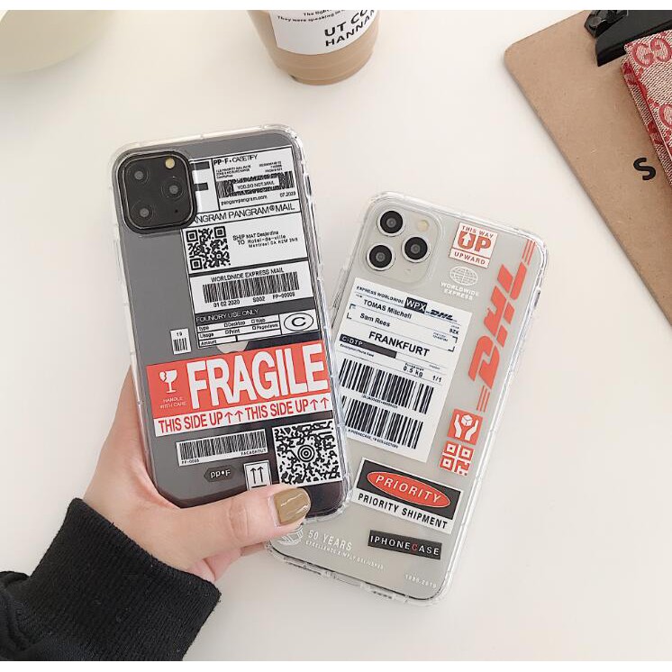 Wpx and Fragile Words Transparent for iphone  soft case