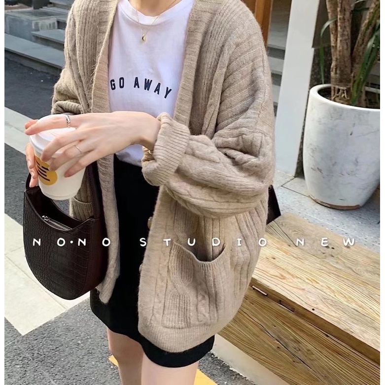 Áo khoác len cardigan vặn thừng LEN clothing 7619 | BigBuy360 - bigbuy360.vn