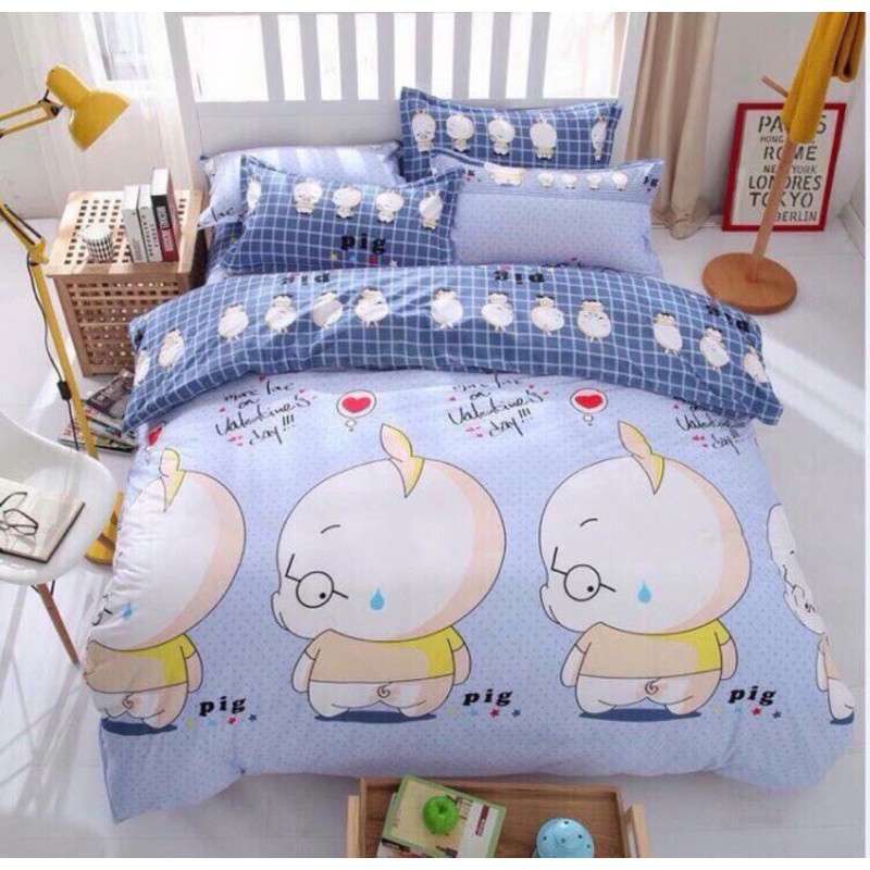 Sale set 4 món vỏ chăn có thể lồng ruột và ga gối poly cotton nhiều mẫu (chưa gồm ruột chăn ruột gối)