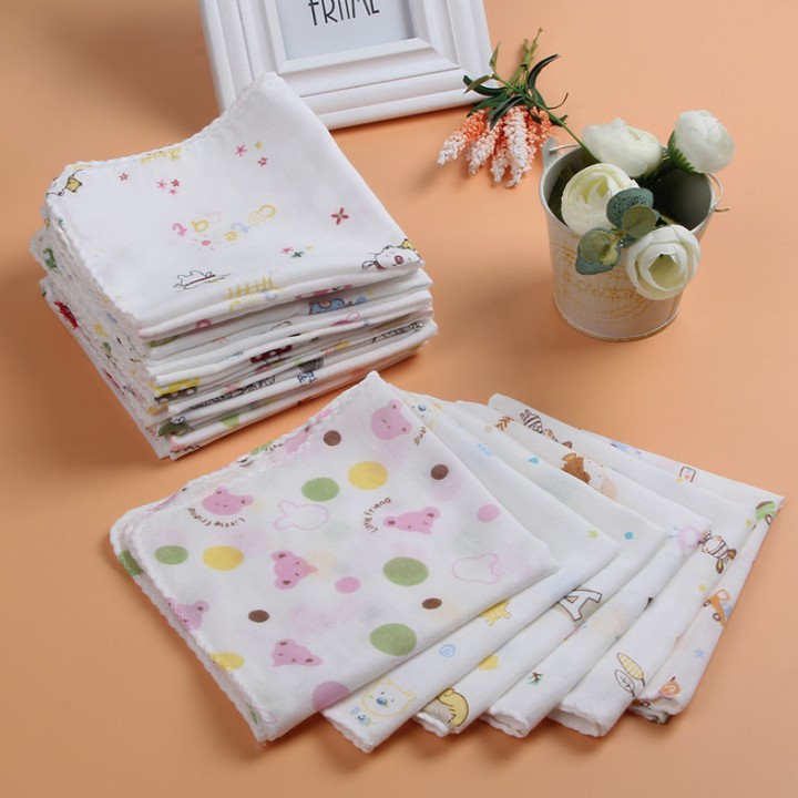 Set 10 khăn sữa họa tiết cho bé