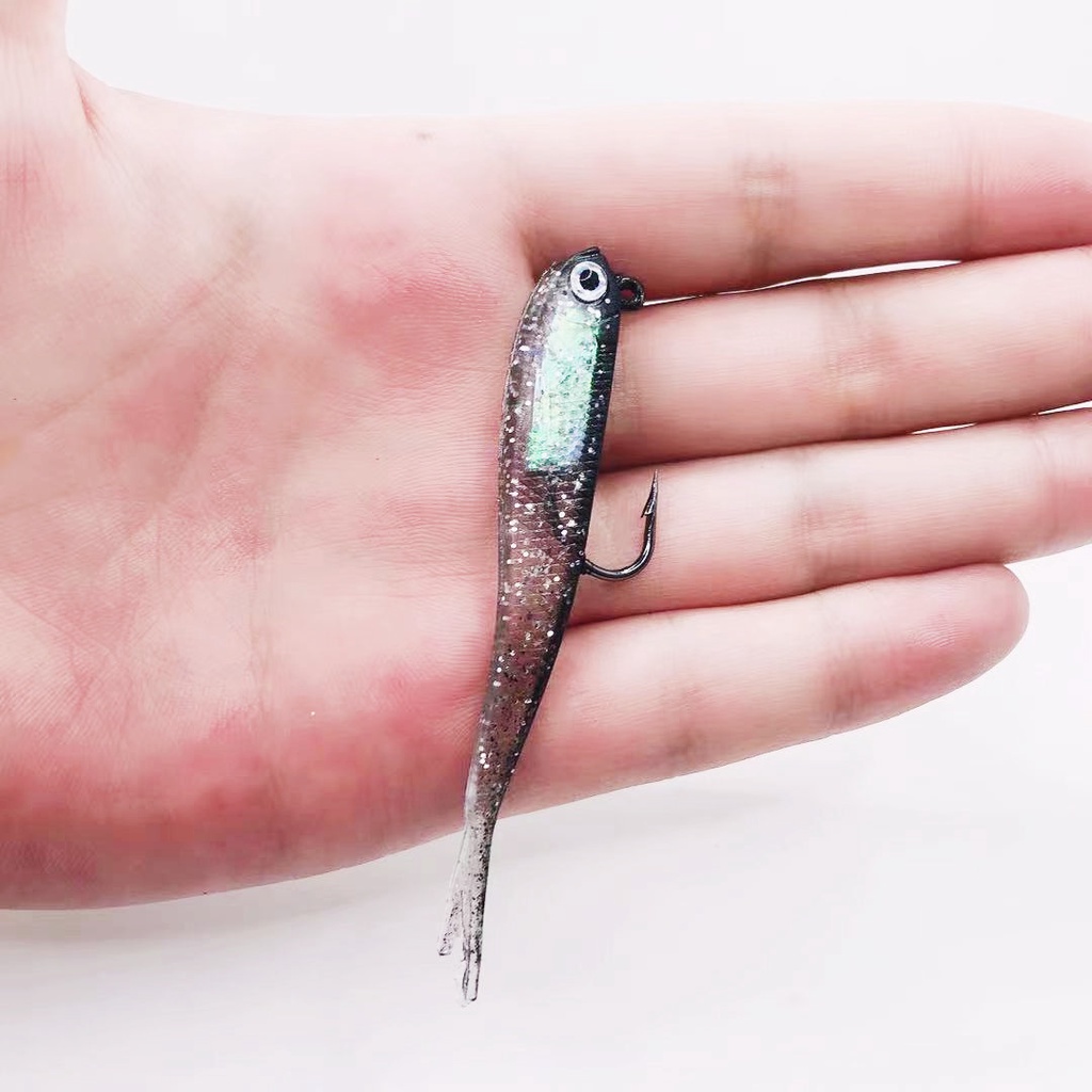 Mồi Câu Cá Mềm Bằng Nhựa Chì 7.5cm 6.5g Umpan Tiguan Gewang Zman Có Móc