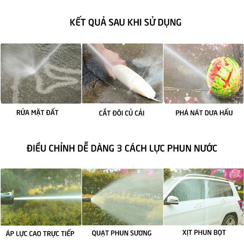 Bộ máy bơm nước rửa xe Kai Mao công suất cao 1800W, ống nước vòi tăng áp lực xịt nhiều chế độ rửa xe máy_ C113-MRXKM