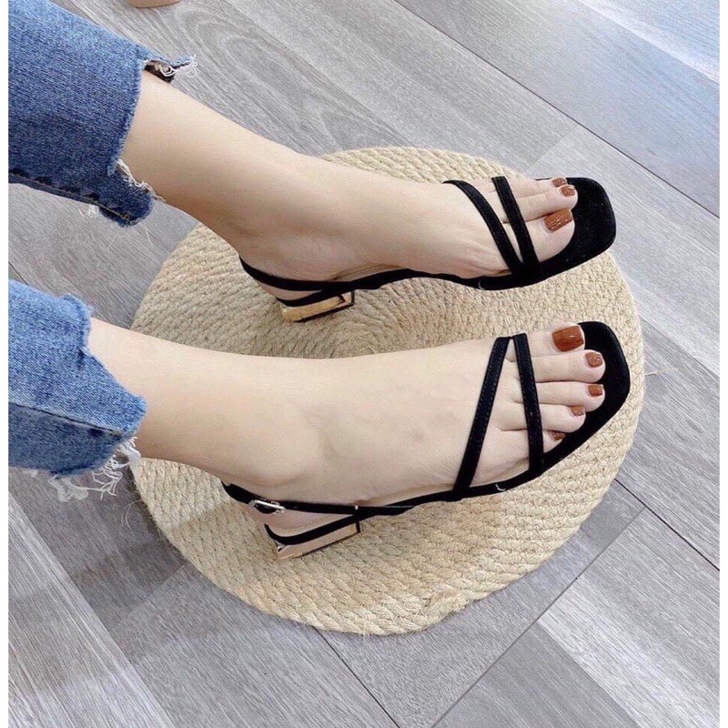 sandal (xan đan đi đc 2 kiểu) quai chéo đế 2p-2 màu