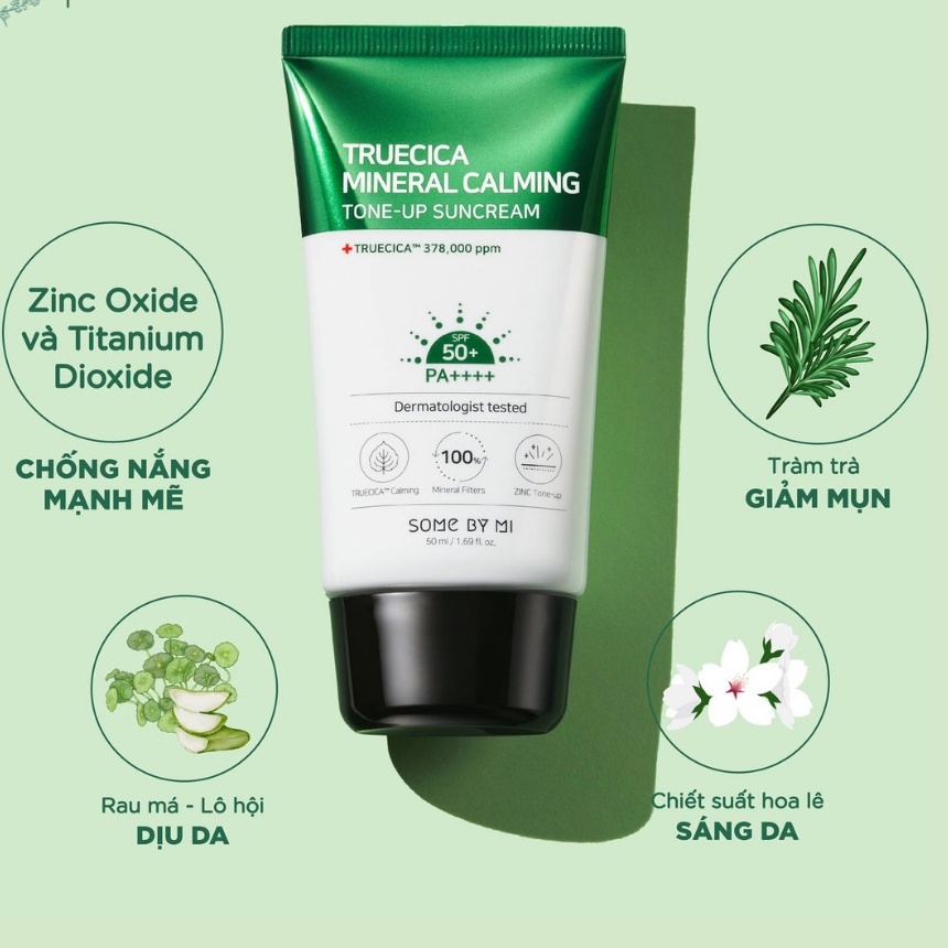 Kem chống nắng Some By Mi Trucia Mineral 100 Calming Suncream SPF50+/PA++++ 50ml dành cho da nhạy cảm