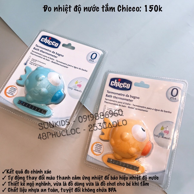 Đo nhiệt độ nước tắm chicco hình chú cá nhỏ