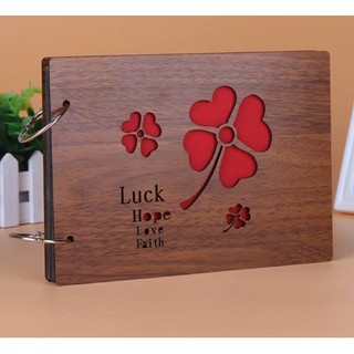 Album ảnh bìa gỗ CỎ 4 LÁ 22x16 cm