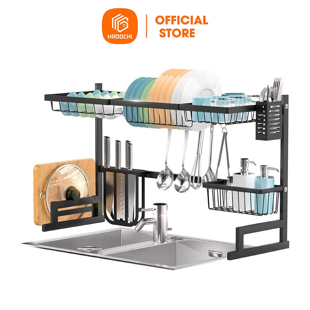 Kệ Chén Đa Năng-Kệ Úp Bát Đĩa Trên Bồn Rửa Hadochi Dài 85cm và 95cm Loại Siêu Dày và Cứng Cáp-Thép Chống Gỉ