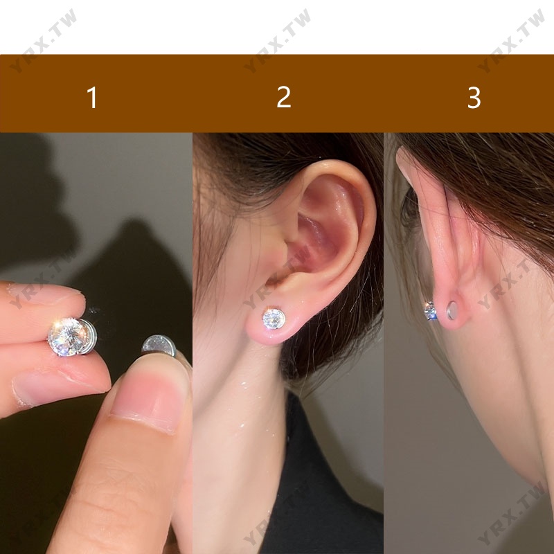 Bông Tai Nam Châm Đính Kim Cương Lấp Lánh Thời Trang Hàn Quốc